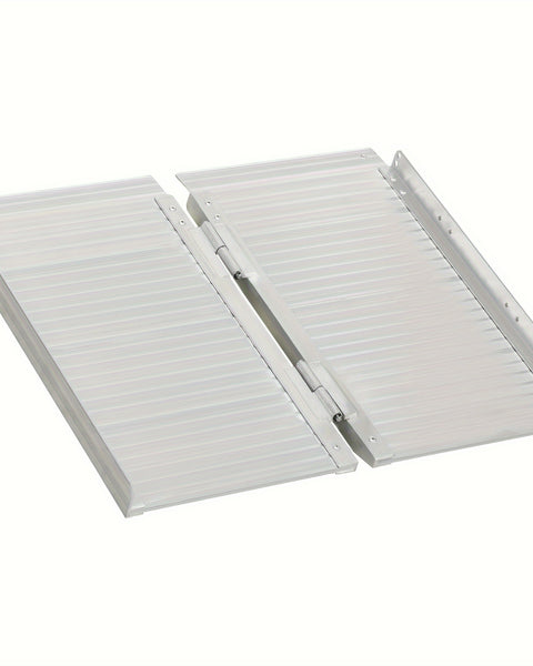 Rampe en fauteuil roulant 2 pieds Rampée de seuil en aluminium pliable avec surface et poignée non glissées, capacité de poids de 700 lb, idéal pour les étapes de 2 "à 4" pouces, soudé de haute qualité sans rivets!