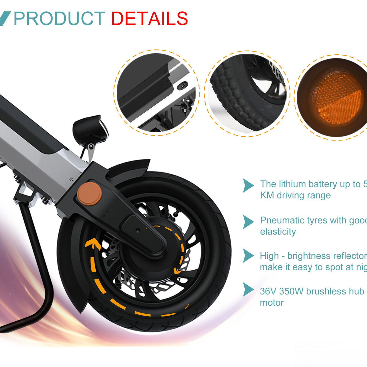 Commuter 36v 12" Electric Handbike Handcycle for Manual Wheelchairs - Inclusive Inc