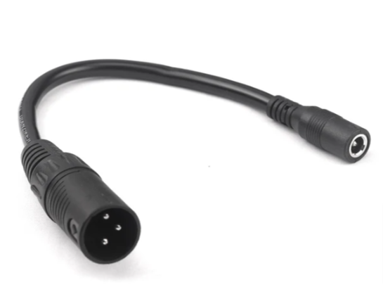 Electric wheelchair 3-Pin charging socket to DC 5.5x2.1mm Female 6in wire