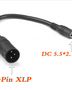 3-Pin Wheelchair Charge Socket to DC 5.5x2.1mm plug adapter wire