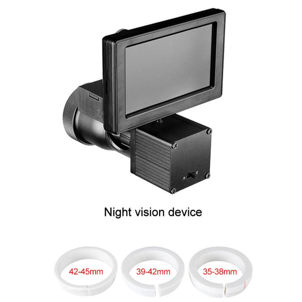 adapters for different diameter scopes from 35mm to 45mm included