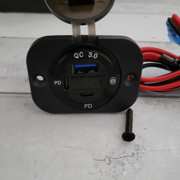 48v / 24v / 12v DC-Direct Wall Outlet (12v-60v) USB-C PD 3.0 QC 3.0 Rapid Charger - Inclusive Inc
