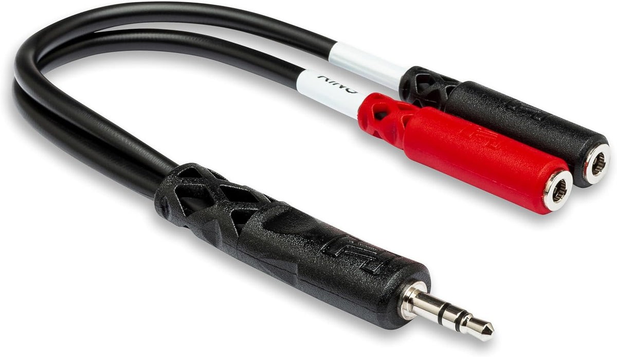 Splitter y Splitter 6 "Fil d'adaptateur - 1m2f - une fiche masculine Stéréo TRS de 3,5 mm à deux prises féminines mono TSF de 3,5 mm