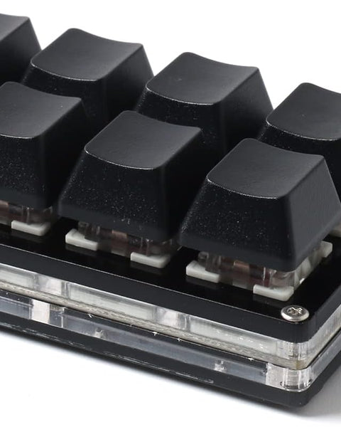 8 button programmable USB keyboard- front view at an angle Black buttons