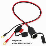 CLA Female Socket to Rings for Battery Terminals 3ft fused wire