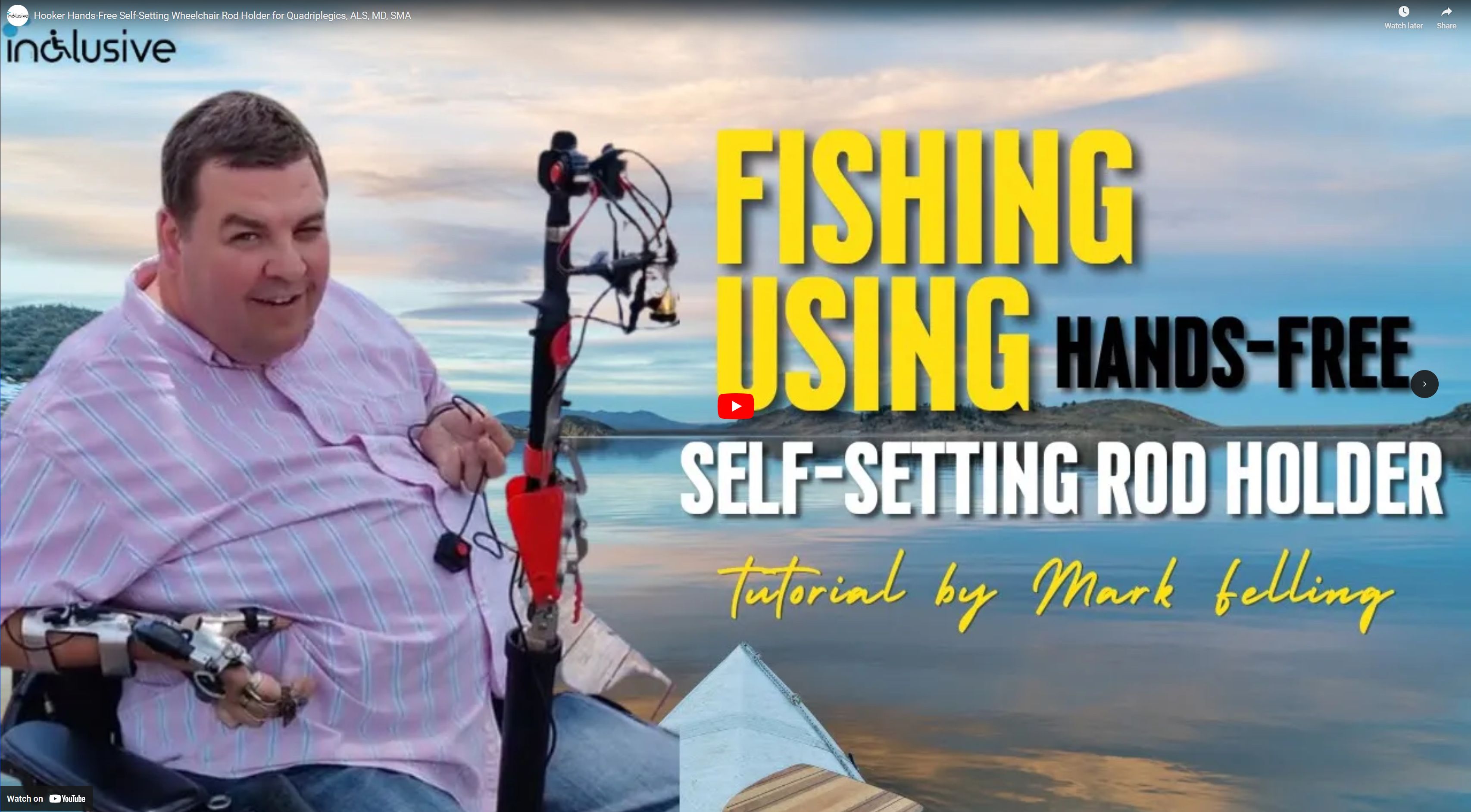 Soporte de caña de pesca en silla de ruedas-Hooker Free Free Self-Self-Self-Self-Selfing On Hands