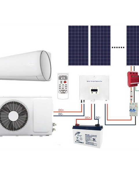 48V / 24V DC DC-DRICT MINI-SPLIT Solar Off-Grid Air acondicionador intercambiador de calor-28 Veer