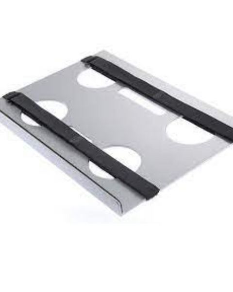 Ventilated Aluminum Laptop Tray with 2 velcro laptop securement straps - Inclusive Inc