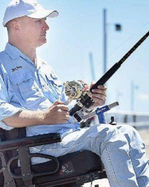 One-Handed Fishing Bundle - Electric Variable-Speed Fishing Reel, Controls, Li-Battery, Graphite Rod, & Tackle - Inclusive Inc