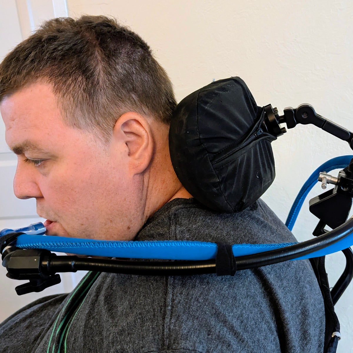 Wheelchair Headrest Post Mount for Sip-n-Puff or H20 Hydration
