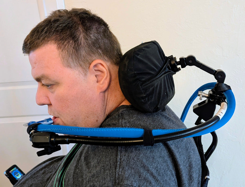Support de support de tête de tête en fauteuil roulant pour hydratation SIP-N-Puff ou H20