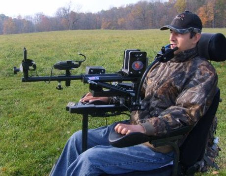 Powershooter Powered Gun Mount Pkg for C1-C5 Quadraplegics - Broadened Horizons Direct