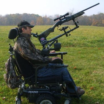 Powershooter Powered Gun Mount Pkg for C1-C5 Quadraplegics - Broadened Horizons Direct