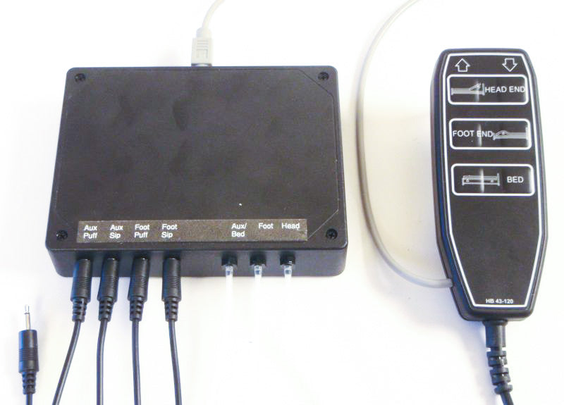 Sip-n-Puff Bed Controller on Bed Mattress Mount - Broadened Horizons Direct