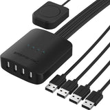 4 Device USB Switcher with remote Button - Inclusive Inc