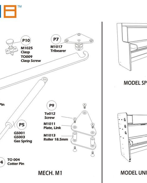 DIY Slim Twin (Single) Do-It-Yourself Mechanism, Plans Drawings, & Assembly Instructions - Broadened Horizons Direct