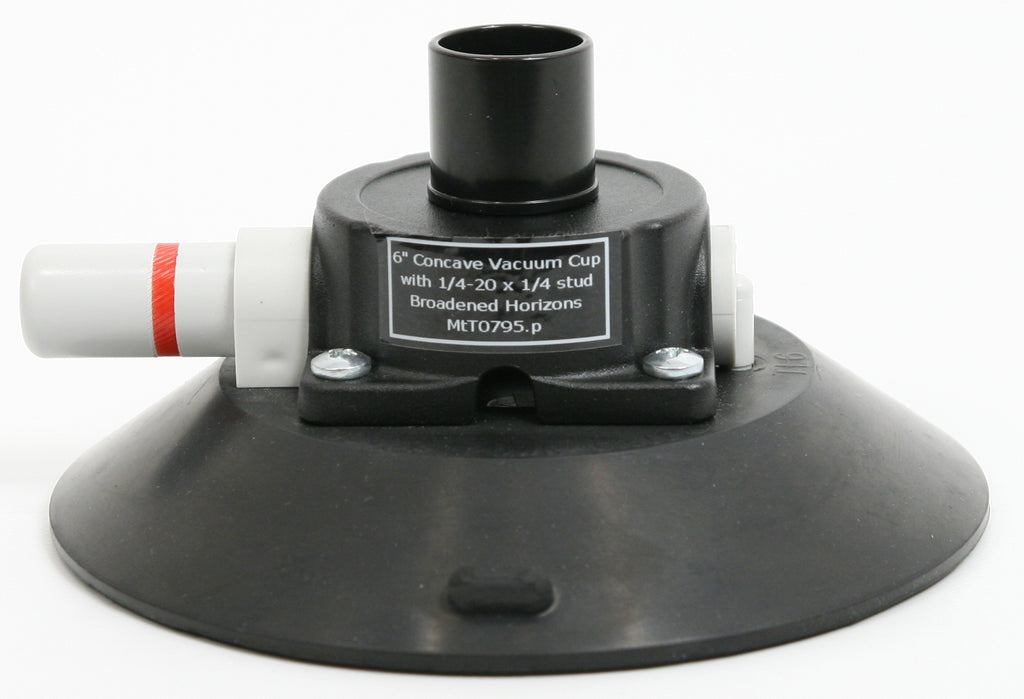 6'' Concave Vacuum Cup with 1/4-20 x 1/4'' Stud - Broadened Horizons Direct