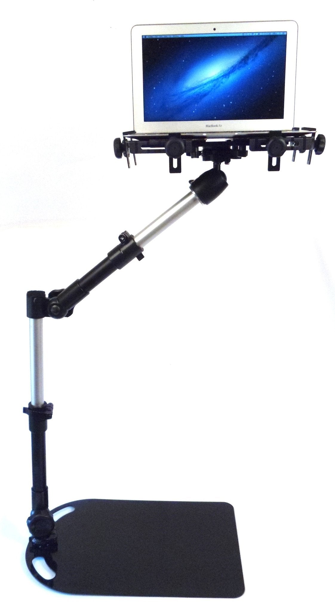 Robo Arm Mount on optional bed mattress base. Simple slides under mattress along side your hip.