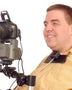 Camera Motorized Pan & Tilt Tripod Head on Robo Arm Wheelchair Mount With Chin Joystick And Click Button