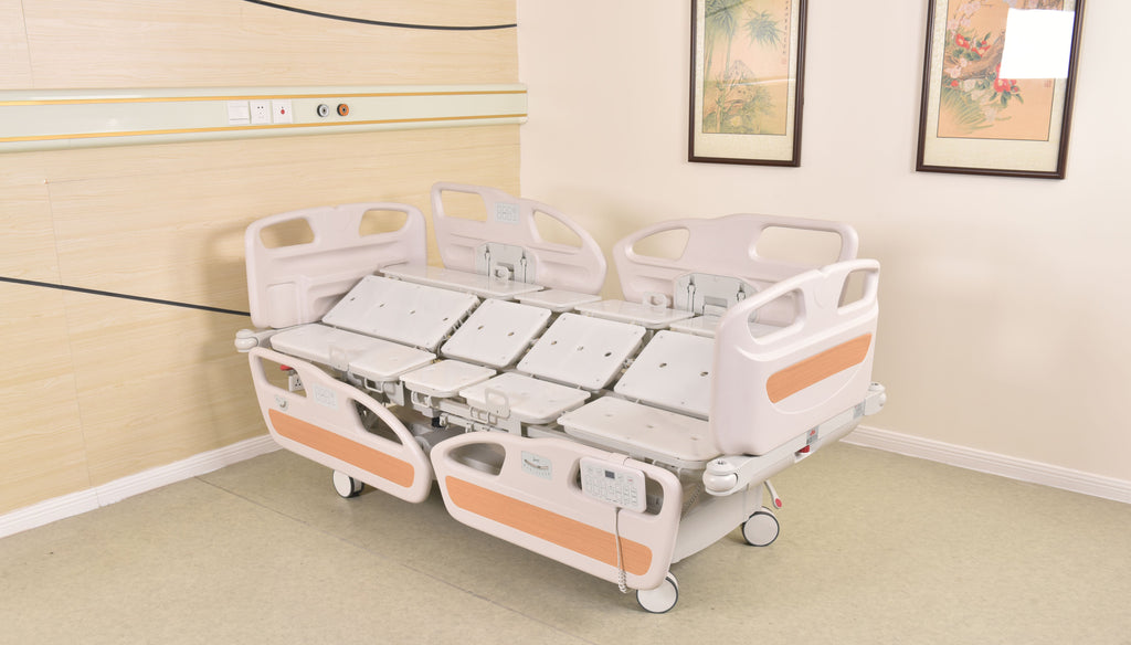 Horizonal Lateral Rotation 5 Function Hospital Bed with 33 x 77 inch Mattress - FREE Continental USA Shipping - Broadened Horizons Direct