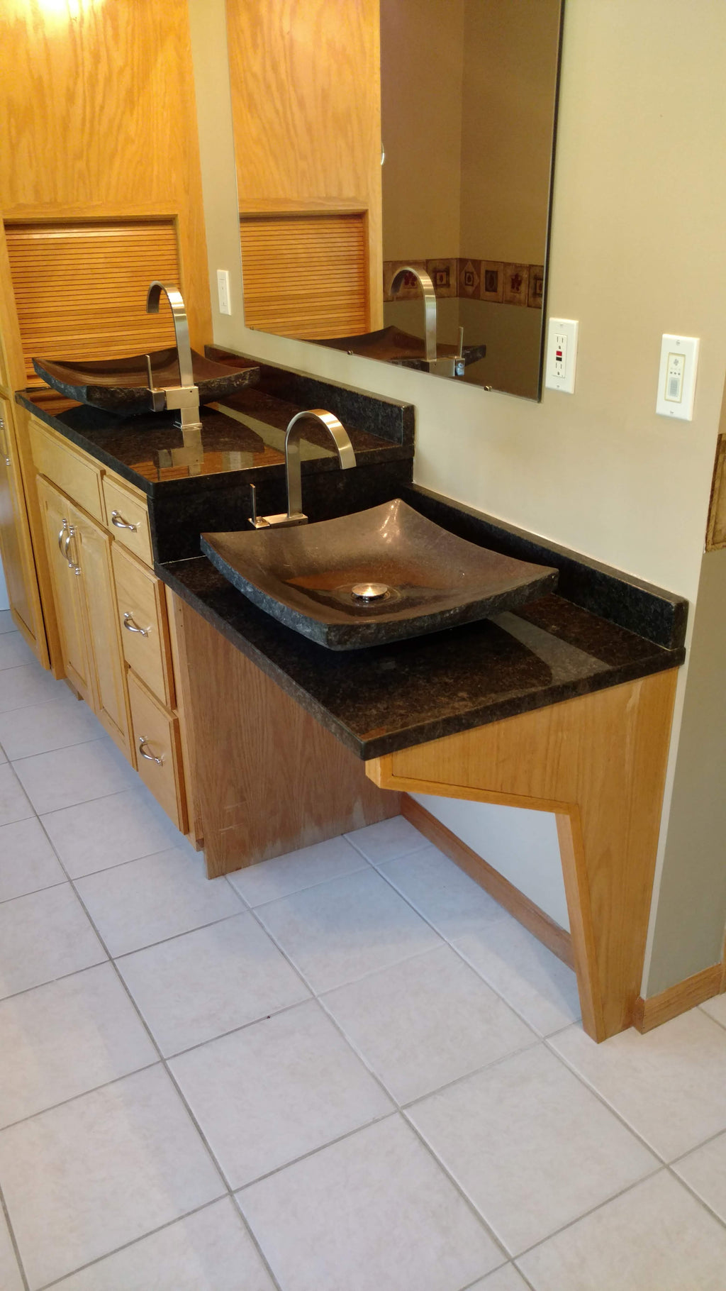 Mark Felling Wheelchair Accessible His and Hers Bathroom Sink Design