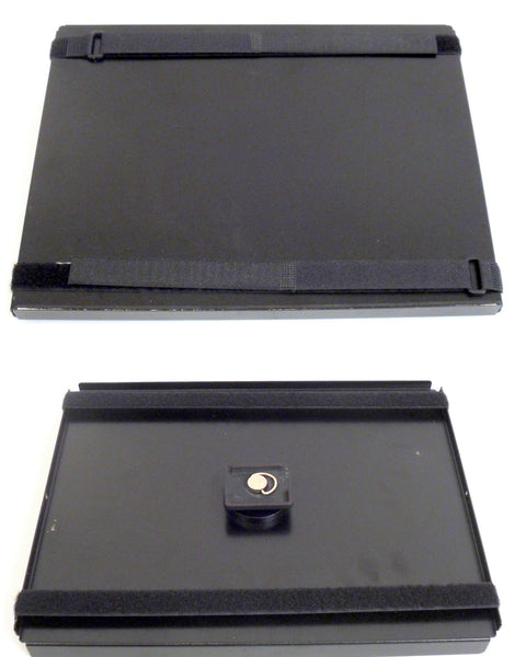 Robo Arm Multiuse Black Aluminum Tray with Velcro Straps for Laptop