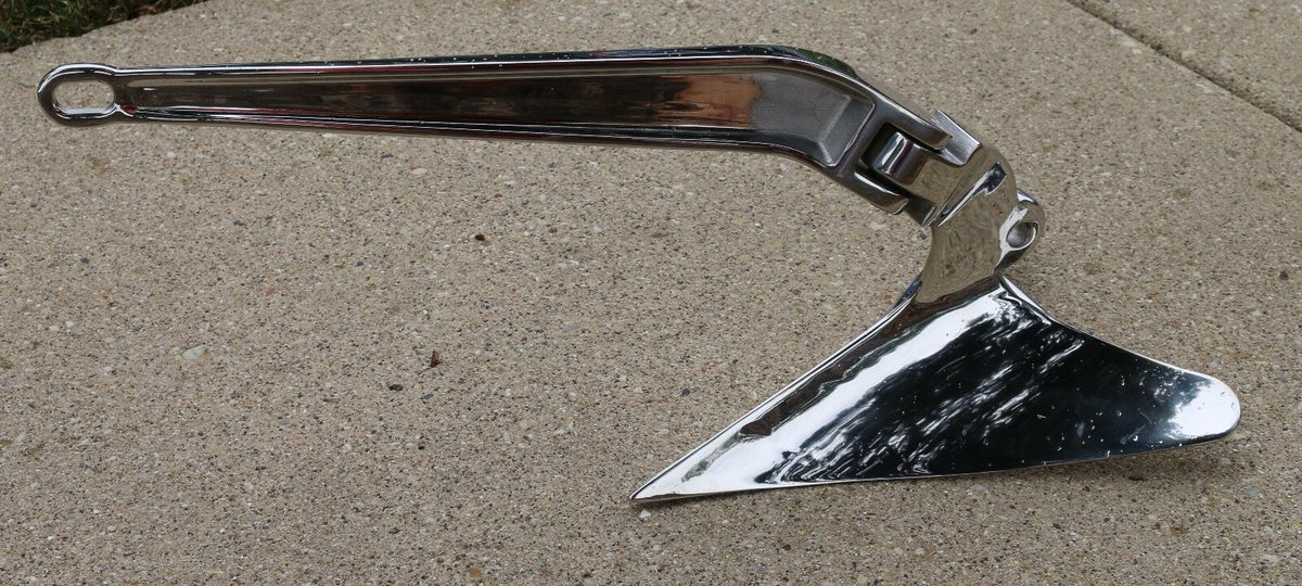 60lbs 27kg CQR Anchor - Lewmar Stainless Steel Swivel Hinged Plow - Used Like New 