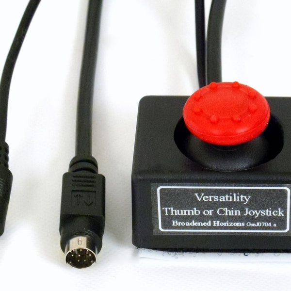 Versatility Thumb, Mouth, Chin, or Finger Mini OEM-Style Joystick with Integrated Sip-n-Puff Tubing plus Joy Button 