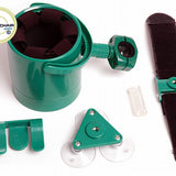 Wheelchair Drink Cup Holder - Swiveling & Expandable - simple velcro strap attachment around any tubing such as on Robo arm mount