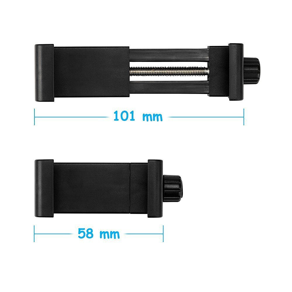 智能手机 360° 夹式支架，适用于 2.25 至 4 英寸的 iPhone 和 Android，安装在第三臂或机器人臂支架上